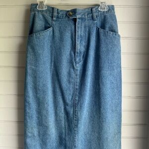 Classic Denim Midi Skirt